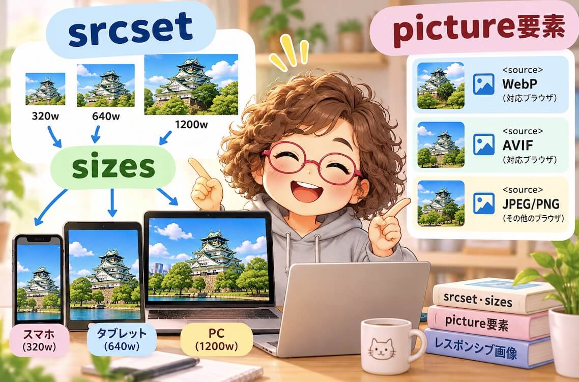 srcset・sizesの使い方とpicture要素との違い|レスポンシブ画像をやさしく解説